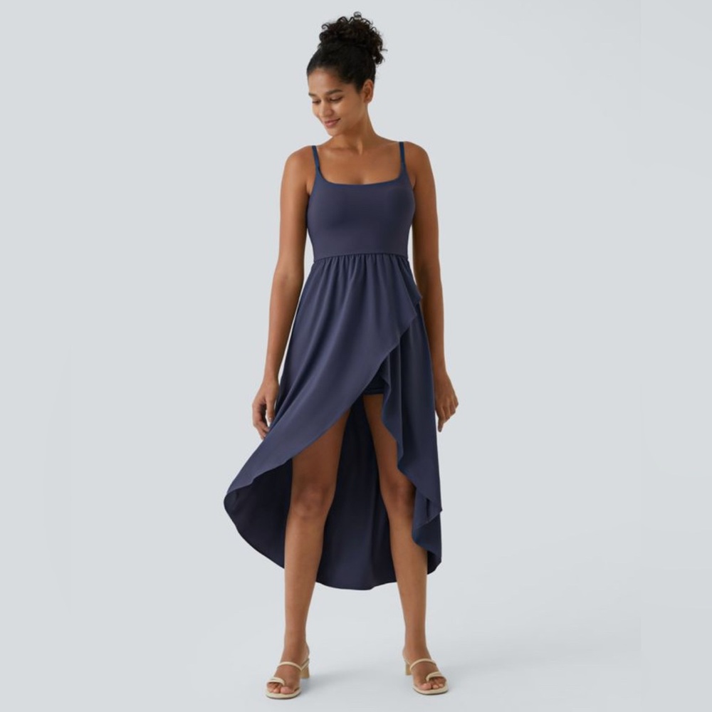 High Low Flowy Midi Quick Dry Casual Dress